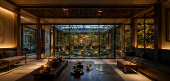 Tea Lounge & Courtyard View