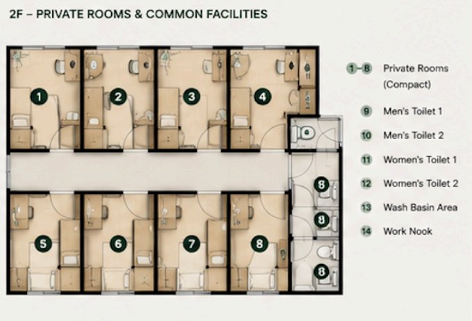 2F Private Rooms Floor Plan